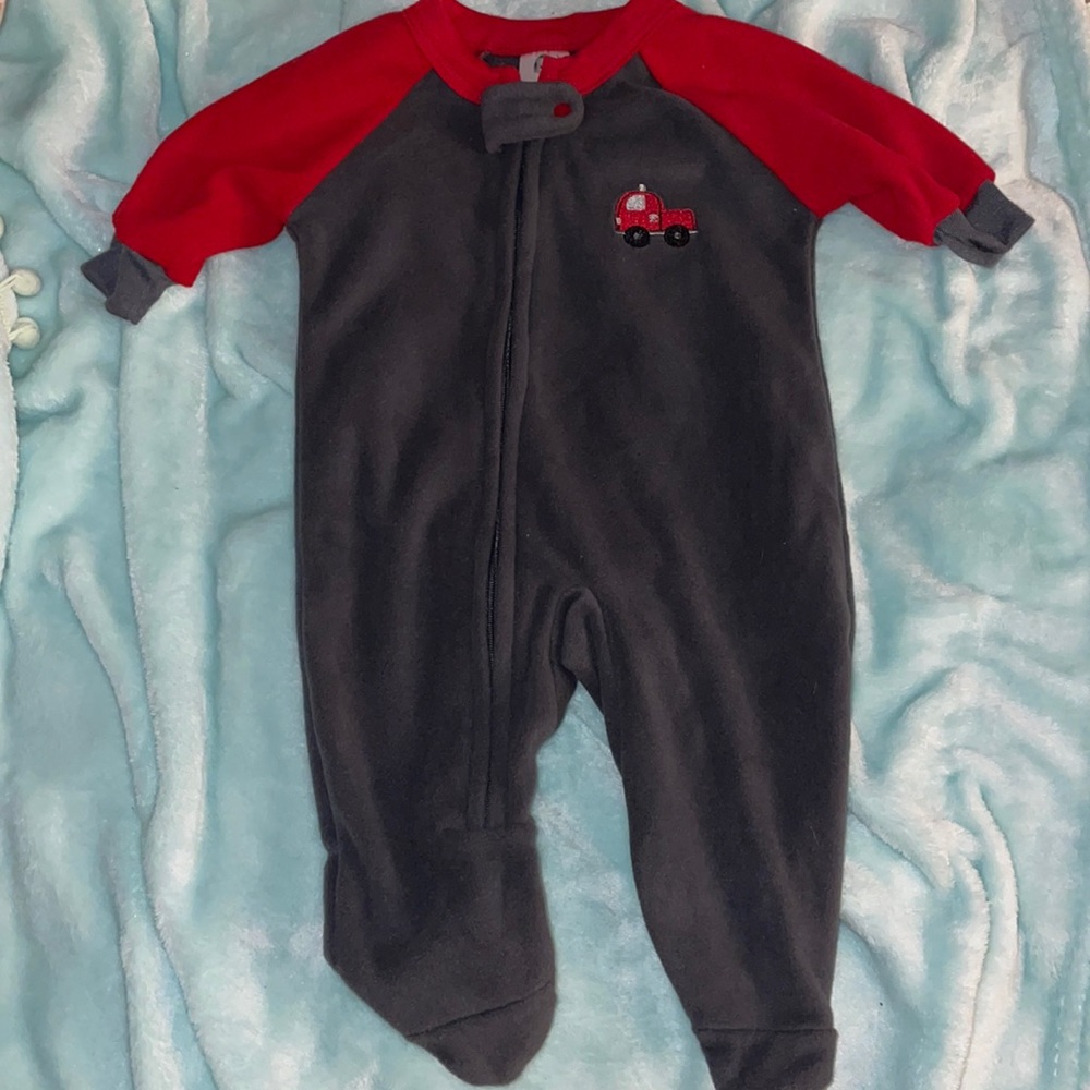 Baby Boy 0-3 month pajamas fire truck Gerber